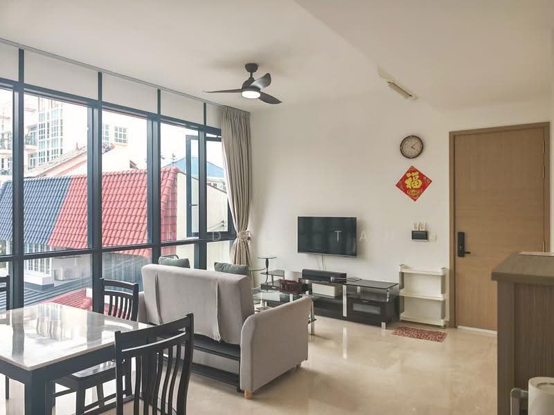 M Suites, 65 Lorong Melayu, Eunos / Geylang / Paya Lebar, 3 Bedrooms, 1,044 sqft, Condominium For Rent, by Bridget Tan, 500272596 - Living Room - PropertyGuru.com.sg