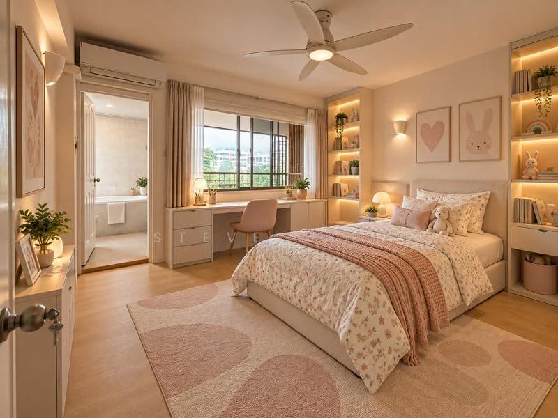 Pandan Valley, 4 Pandan Valley, Clementi Park / Upper Bukit Timah, 4 Bedrooms, 2,186 sqft, Condominium For Sale, by Steve Chen, 500273260 - Common Bedroom 2 (AI Reno Visualization) - PropertyGuru.com.sg