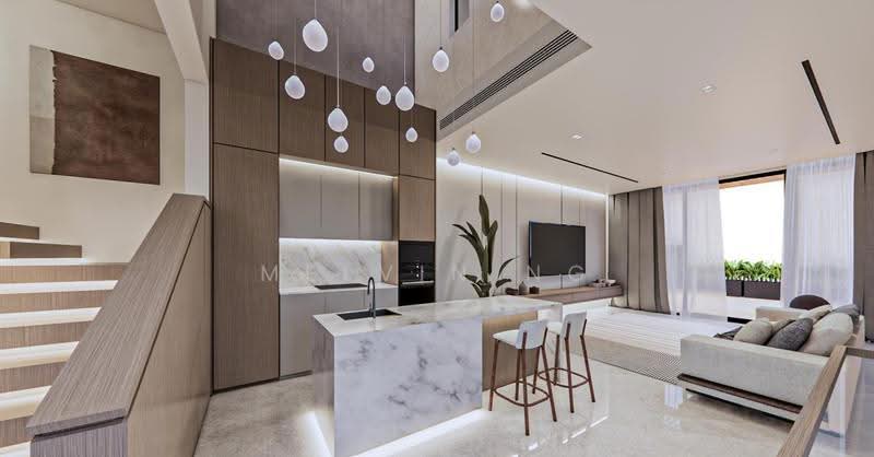 Brand New Landed Home by Renowned Landed Developer, NO West Sun | Lift | 5 Rooms ensuite | 2 Cars, Bedok / Upper East Coast, 5 Bedrooms, 5,410 sqft, Terraced House For Sale, by Melvin Ng, 500273483 - Living Room - PropertyGuru.com.sg