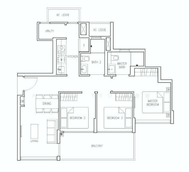 Lattice One, 1 Seraya Crescent, Ang Mo Kio / Bishan / Thomson, 3 Bedrooms, 872 sqft, Condominium For Rent, by Anthea Yeo 杨丽娇, 500273807 - PropertyGuru.com.sg