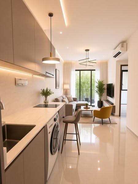 Hillock Green, 22-28 Lentor Central, Mandai / Upper Thomson, 2 Bedrooms, 710 sqft, Condominium For Rent, by Iris Lee, 500274422 - Living Room- Artist impression - PropertyGuru.com.sg