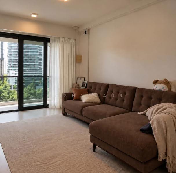 One-North Eden, 8 Slim Barracks Rise, Buona Vista / West Coast / Clementi New Town, 3 Bedrooms, 947 sqft, Condominium For Rent, by Eqsha Kaur, 500274688 - Living Room - PropertyGuru.com.sg