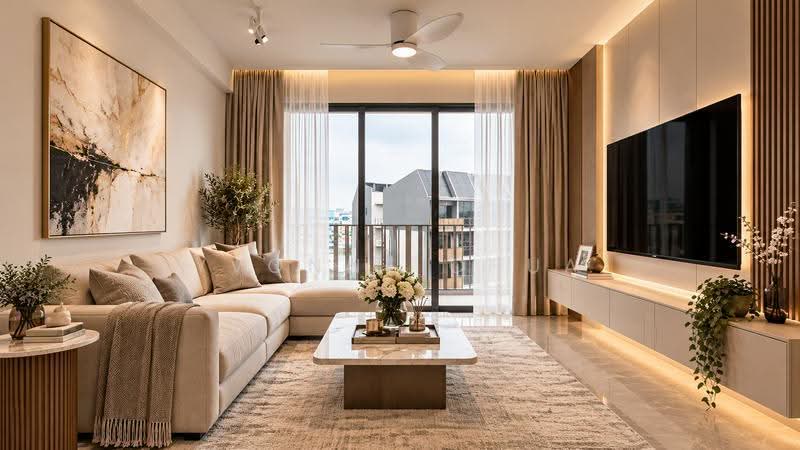 Norwood Grand, Admiralty / Woodlands, 2 Bedrooms, 710 sqft, Condominium For Rent, by Yvonne Chua, 500274930 - Living Room - PropertyGuru.com.sg