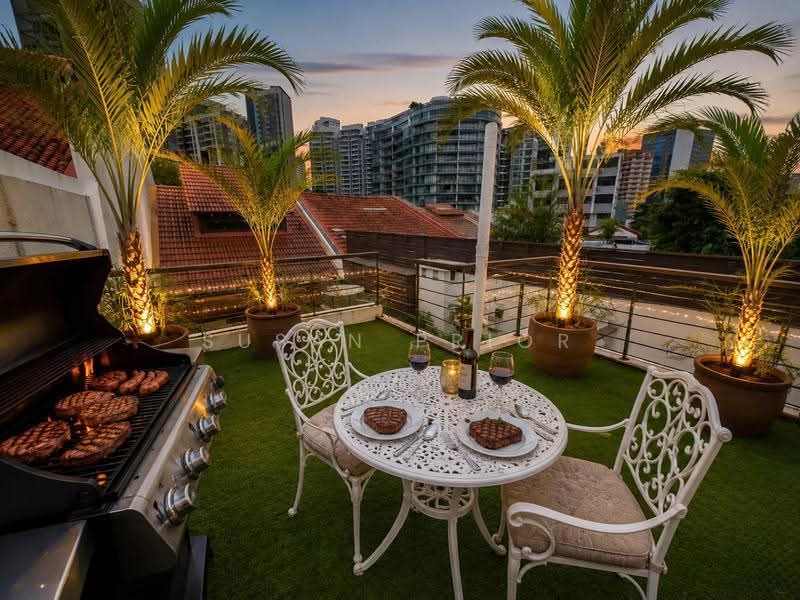 A Couples Retreat at Emerald Hill, Emerald Hill Conservation Area, Orchard / River Valley, 4 Bedrooms, 2,575 sqft, Conservation House For Rent, by Susan Prior, 500275169 - Balcony - PropertyGuru.com.sg