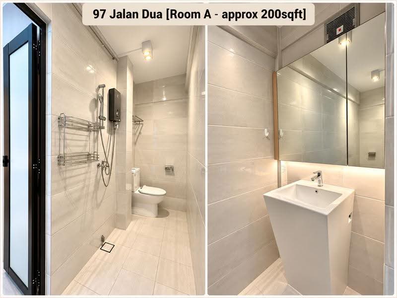 97 Jalan Dua, 97 Jalan Dua, Eunos / Geylang / Paya Lebar, Room Rental, 200 sqft, HDB Flat For Rent, by Larry Chong, 500275333 - Bathroom - PropertyGuru.com.sg