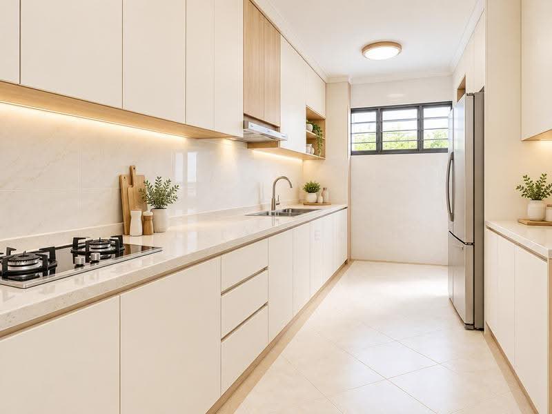 301B Anchorvale Drive, 301B Anchorvale Drive, Hougang / Punggol / Sengkang, 3 Bedrooms, 1,184 sqft, HDB Flat For Sale, by Eileen Leong, 500275904 - Kitchen (AI - Design Perspective) - PropertyGuru.com.sg