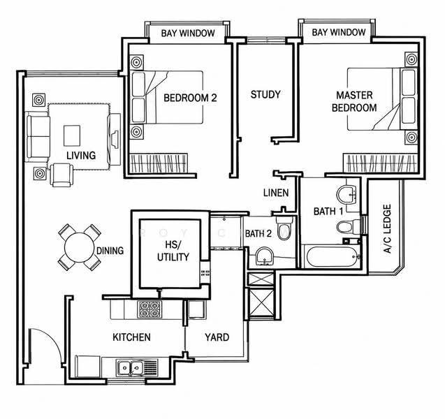Rio Vista, 26 Upper Serangoon View, Hougang / Punggol / Sengkang, 2 Bedrooms, 1,055 sqft, Condominium For Rent, by Roy Chew, 500276191 - PropertyGuru.com.sg
