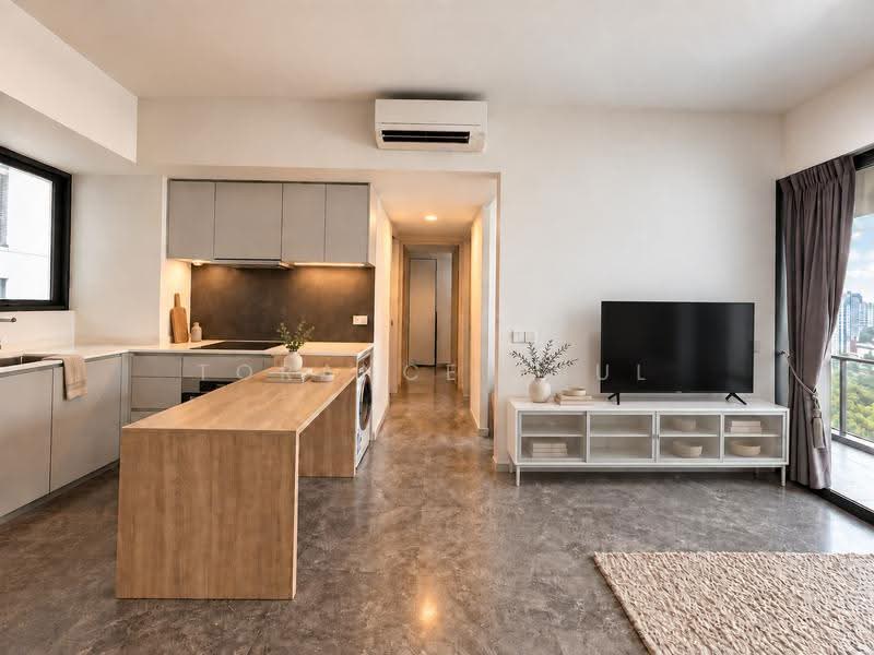 Margaret Ville, 20 Margaret Drive, Alexandra / Commonwealth, 2 Bedrooms, 829 sqft, Apartment For Sale, by Torance Paul, 500276217 - Kitchen and Living room - PropertyGuru.com.sg
