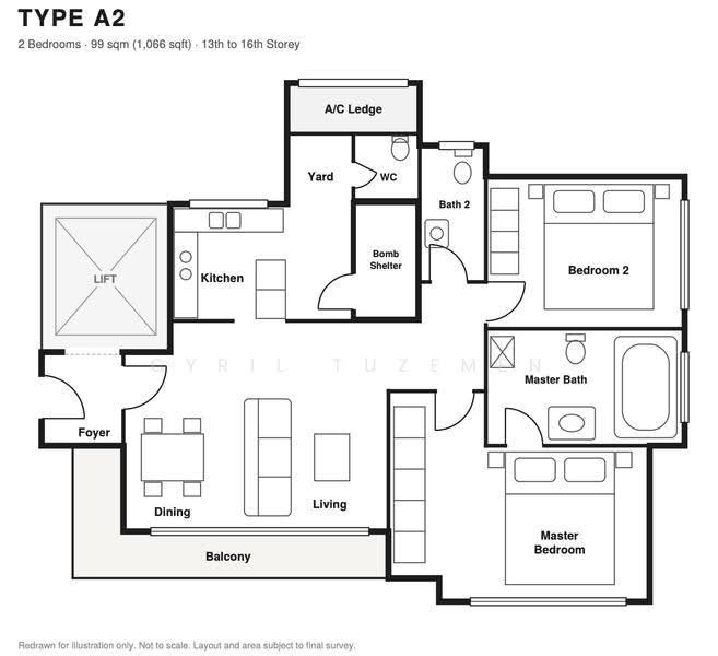 Rhapsody on Mount Elizabeth, 16 Mount Elizabeth, Orchard / River Valley, 2 Bedrooms, 1,066 sqft, Apartment For Rent, by Cyril Tuzemen, 500276738 - PropertyGuru.com.sg