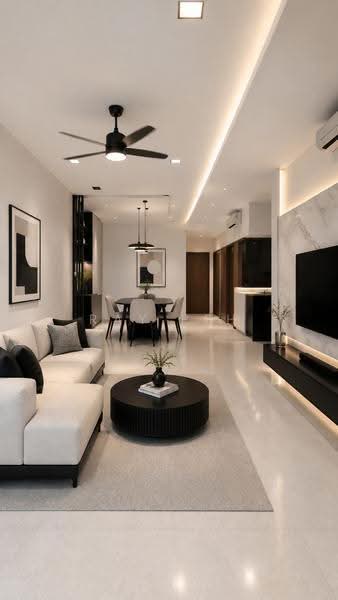 The Quintet, 38 Choa Chu Kang Street, Dairy Farm / Bukit Panjang / Choa Chu Kang, 3 Bedrooms, 1,270 sqft, Condominium For Sale, by Ray Peh, 500276806 - Living Room (ID-inspired) - PropertyGuru.com.sg