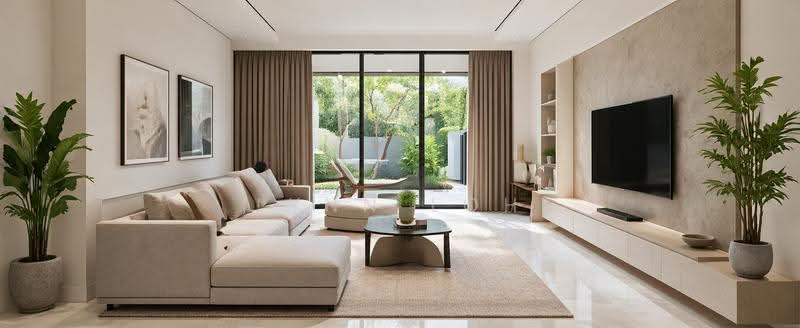 BRAND NEW MODERN TERRACE IN A SERENE LANDED ENCLAVE AT SEMBAWANG HILL ESTATE, Sembawang Hill | Thomson Hill | Upp Thomson, Ang Mo Kio / Bishan / Thomson, 5 Bedrooms, 5,133 sqft, Terraced House For Sale, by Lynn Loh, 500277334 - Living Room - PropertyGuru.com.sg