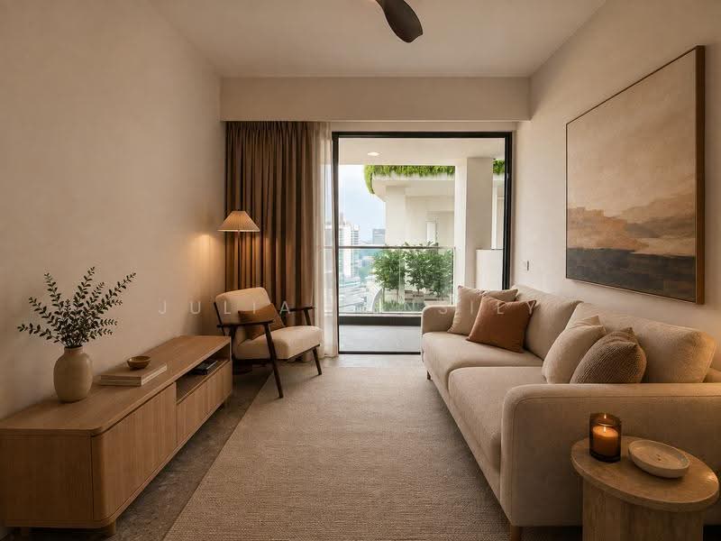 One Pearl Bank, 1 Pearl Bank, Alexandra / Commonwealth, 1 Bedroom, 570 sqft, Condominium For Sale, by Julia Bensily, 500277469 - Living Room - PropertyGuru.com.sg