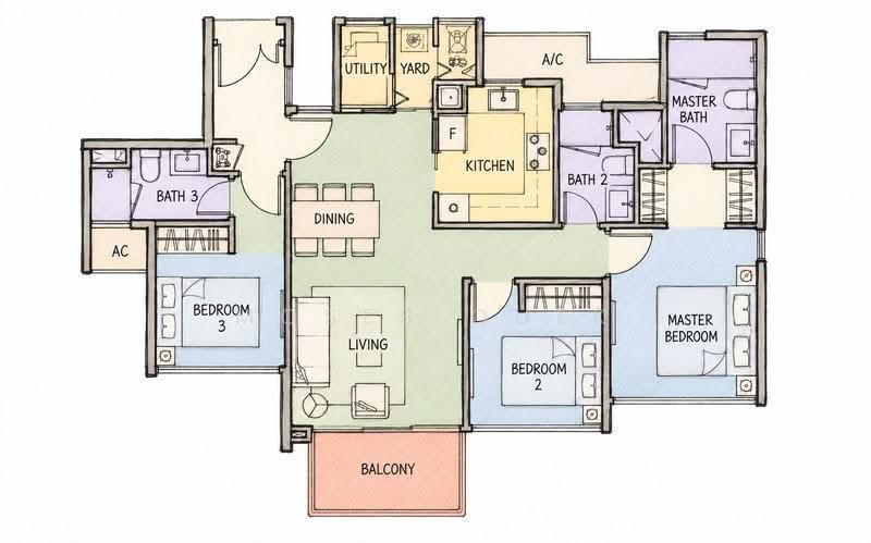 Blossom Residences, 34 Segar Road, Dairy Farm / Bukit Panjang / Choa Chu Kang, 3 Bedrooms, 1,109 sqft, Condominium For Sale, by Moses Quek, 500277563 - PropertyGuru.com.sg