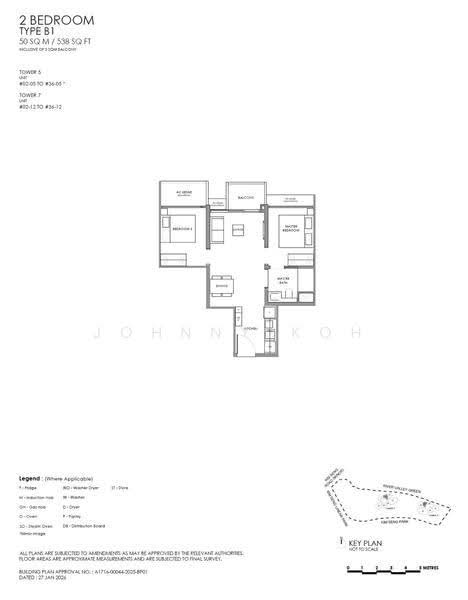 River Modern, River Galley Green, Orchard / River Valley, 2 Bedrooms, 538 sqft, Condominium For Sale, by Johnny Koh, 500277694 - PropertyGuru.com.sg