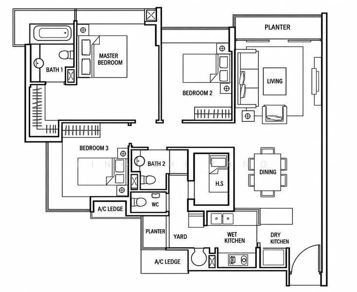 The Quartz, 51 Compassvale Bow, Hougang / Punggol / Sengkang, 3 Bedrooms, 1,216 sqft, Condominium For Sale, by Ting Shi Yang, 500278851 - PropertyGuru.com.sg