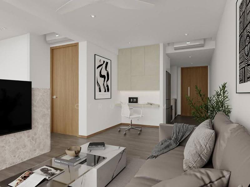 The Trilinq, 28B Jalan Lempeng, Buona Vista / West Coast / Clementi New Town, 1 Bedroom, 538 sqft, Condominium For Sale, by Cyrus Lim, 500279522 - Living Room - PropertyGuru.com.sg