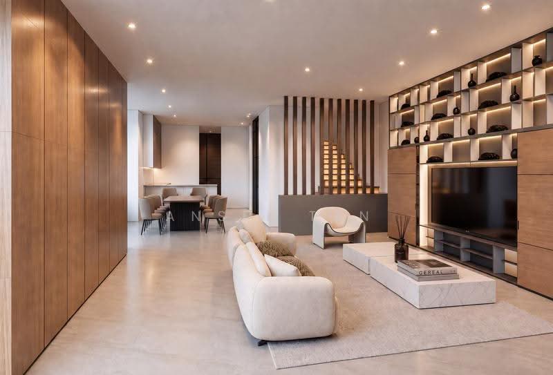 Brand New Prime Location 3-Storey Inter Terrace with Mezzanine and Attic, Hougang / Punggol / Sengkang, 9 Bedrooms, 5,327 sqft, Terraced House For Sale, by Ansel Tan, 500279875 - Living Room - PropertyGuru.com.sg