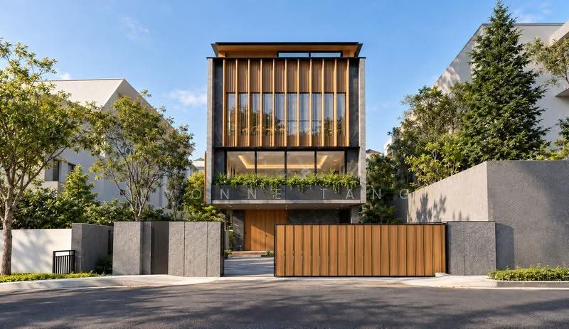 Rare Brand New GCBA, Grand 14.5m Wide Frontage. TOP Soon!, Oei Tiong Ham Park, Jalan Pelangi, Jalan Sampurna, Tanglin / Holland / Bukit Timah, 5 Bedrooms, 11,334 sqft, Detached House For Sale, by Yvonne Tang, 500280647 - Facade by Tektonik Studio - PropertyGuru.com.sg