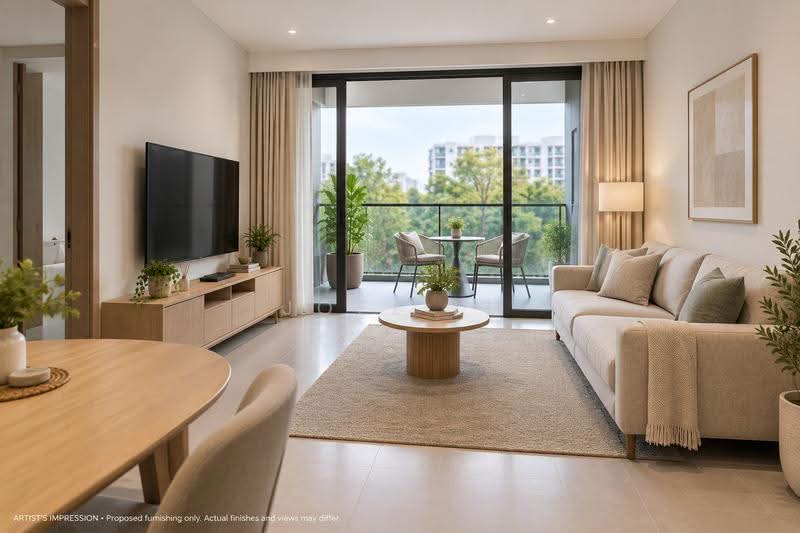 Hillock Green, 22-28 Lentor Central, Mandai / Upper Thomson, 4 Bedrooms, 1,324 sqft, Condominium For Rent, by Joel Li, 500281078 - Living Room - PropertyGuru.com.sg