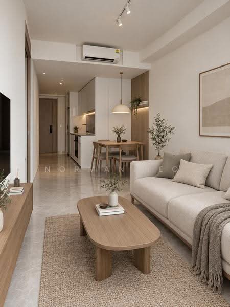 Amber Park, 14 Amber Gardens, East Coast / Marine Parade, 1 Bedroom, 484 sqft, Condominium For Sale, by Norman Neo, 500281097 - Living Room (AI Furnishing) - PropertyGuru.com.sg