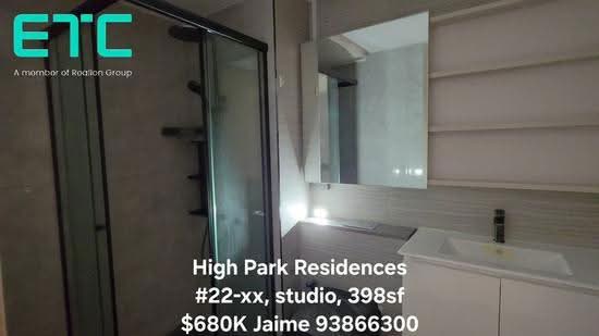 High Park Residences, 31 Fernvale Road, Seletar / Yio Chu Kang, Studio, 398 sqft, Condominium For Sale, by Jaime Lim, 500281164 - PropertyGuru.com.sg