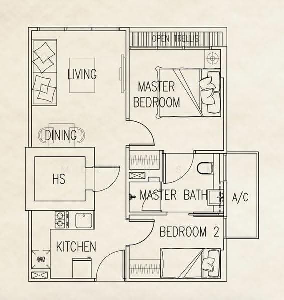 Naung Residence, 1 Jalan Naung, Hougang / Punggol / Sengkang, 2 Bedrooms, 538 sqft, Apartment For Rent, by Melvin Sim, 500282449 - PropertyGuru.com.sg