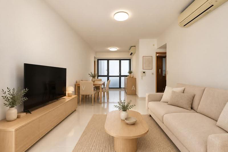 Parc Olympia, 54 Flora Drive, Changi Airport / Changi Village, 4 Bedrooms, 1,872 sqft, Condominium For Sale, by Ivan Lam, 500282996 - Living Room (ID Rendered) - PropertyGuru.com.sg