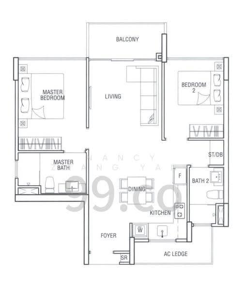 Esparina Residences, 125 Compassvale Bow, Hougang / Punggol / Sengkang, 2 Bedrooms, 829 sqft, Condominium For Sale, by Nancy Zhang Yani, 500283159 - PropertyGuru.com.sg