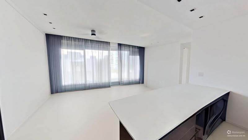Scotts Square, 8 Scotts Road, Orchard / River Valley, 3 Bedrooms, 1,249 sqft, Condominium For Sale, by Renee Lim, 500283295 - Living Dining Room leads to Balcony - PropertyGuru.com.sg