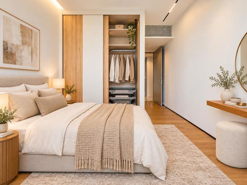 The Venue Residences and Shoppes, 14 Tai Thong Crescent, Macpherson / Potong Pasir, 3 Bedrooms, 1,130 sqft, Apartment For Sale, by Chloe Teo, 500284047 - Master Bedroom (Interior idea- AI ) - PropertyGuru.com.sg
