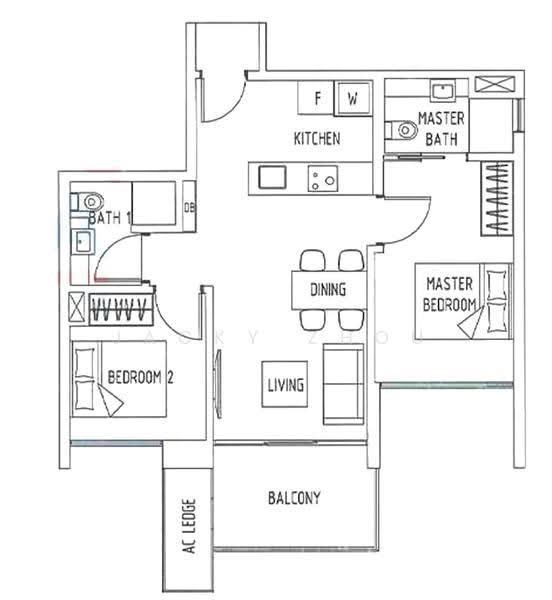 The Lakefront Residences, 48 Lakeside Drive, Boon Lay / Jurong / Tuas, 2 Bedrooms, 721 sqft, Condominium For Sale, by Jacky Zhou, 500284889 - Kitchen - PropertyGuru.com.sg