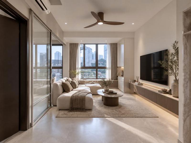 Tribeca by the Waterfront, 60 Kim Seng Road, Orchard / River Valley, 1 Bedroom, 570 sqft, Condominium For Sale, by Leonard Yong, 500284943 - Living Room - PropertyGuru.com.sg