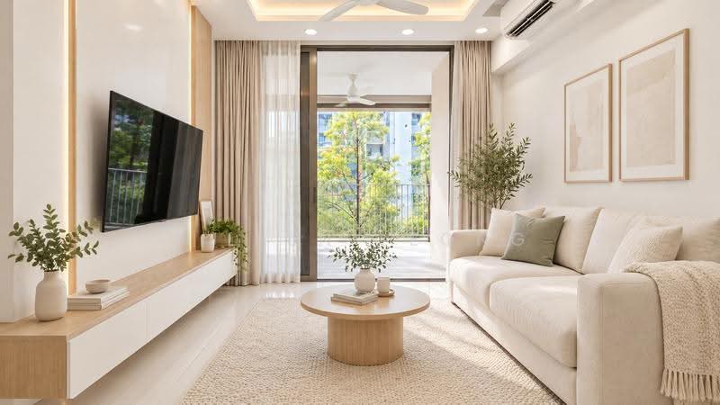 Treasure Crest, 60 Anchorvale Crescent, Hougang / Punggol / Sengkang, 3 Bedrooms, 958 sqft, Condominium For Sale, by Eileen Leong, 500284944 - Living Room (AI Perspective for ID Use) - PropertyGuru.com.sg
