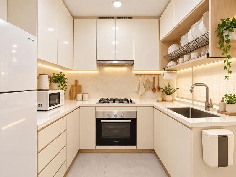 Treasure Crest, 60 Anchorvale Crescent, Hougang / Punggol / Sengkang, 3 Bedrooms, 958 sqft, Condominium For Sale, by Eileen Leong, 500284944 - Kitchen (AI Perspective for ID Use) - PropertyGuru.com.sg