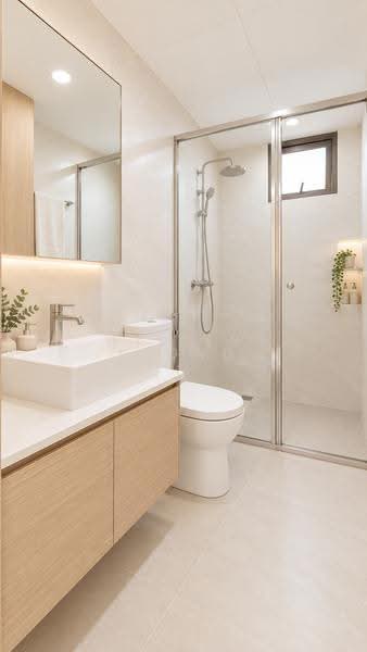 Treasure Crest, 60 Anchorvale Crescent, Hougang / Punggol / Sengkang, 3 Bedrooms, 958 sqft, Condominium For Sale, by Eileen Leong, 500284944 - Master Bath (AI Perspective for ID Use) - PropertyGuru.com.sg