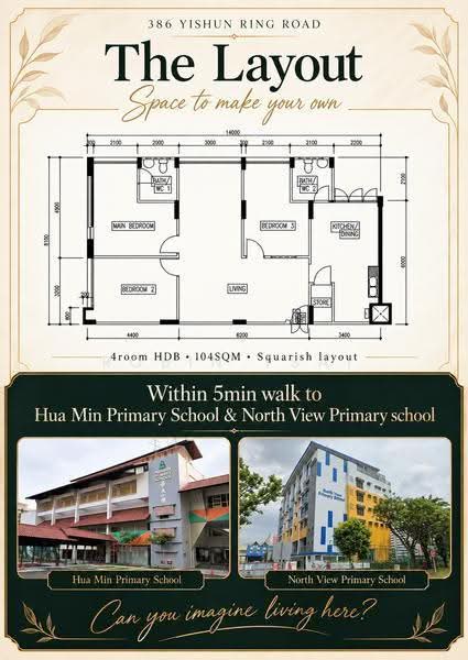 386 Yishun Ring Road, 386 Yishun Ring Road, Sembawang / Yishun, 3 Bedrooms, 1,119 sqft, HDB Flat For Sale, by Robin Tsai, 500285925 - PropertyGuru.com.sg