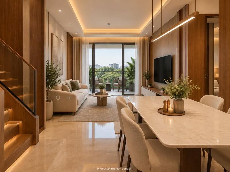 Only $24xx PSF 5BR Freehold Joo Chiat Penthouse!!, East Coast / Marine Parade, 5 Bedrooms, 1,571 sqft, Apartment For Sale, by Dorothy Khong, 500286327 - Living Room - PropertyGuru.com.sg