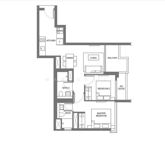 Principal Garden, 93 Prince Charles Crescent, Alexandra / Commonwealth, 2 Bedrooms, 764 sqft, Condominium For Sale, by Marcus Liu, 500286830 - PropertyGuru.com.sg
