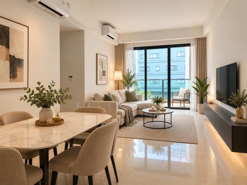 The Hill @ One-North, 15 Slim Barrack Rise, Buona Vista / West Coast / Clementi New Town, 3 Bedrooms, 1,023 sqft, Condominium For Rent, by Kelly Lin, 500287307 - Living Room - PropertyGuru.com.sg