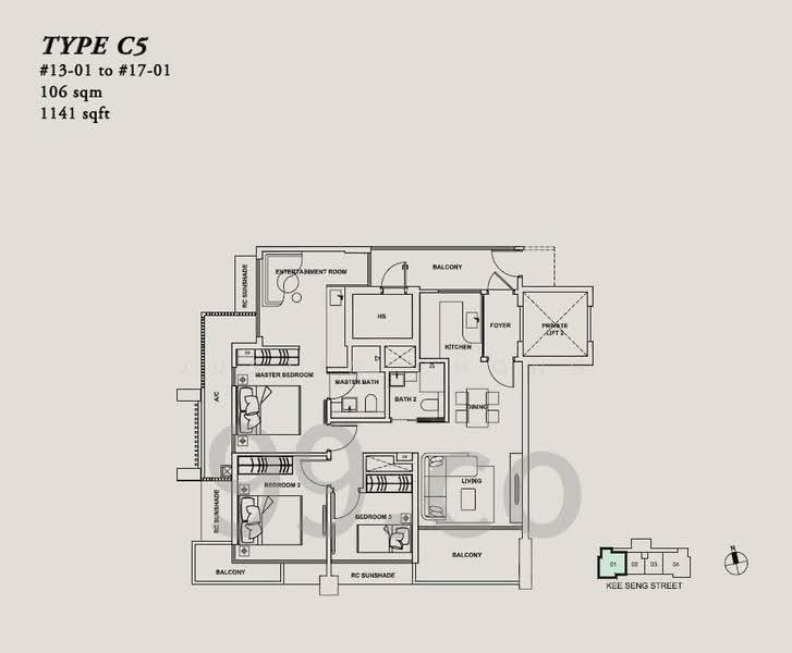 Onze @ Tanjong Pagar, 11 Kee Seng Street, Chinatown / Tanjong Pagar, 3 Bedrooms, 1,141 sqft, Apartment For Sale, by Justin Chong, 500288066 - PropertyGuru.com.sg