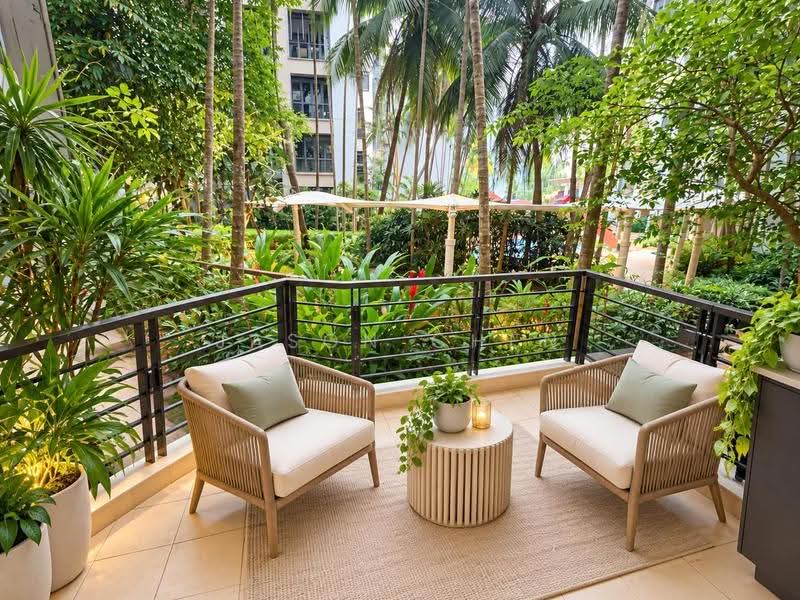 East Meadows, 32 Tanah Merah Kechil Road, Bedok / Upper East Coast, 4 Bedrooms, 1,475 sqft, Condominium For Sale, by Jason Chen, 500288420 - Balcony (Pool Access) - PropertyGuru.com.sg