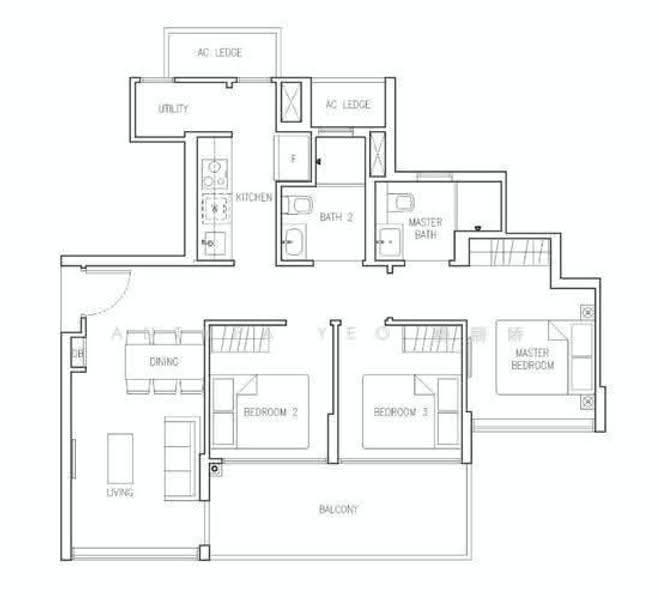 Lattice One, 1 Seraya Crescent, Ang Mo Kio / Bishan / Thomson, 3 Bedrooms, 872 sqft, Condominium For Sale, by Anthea Yeo 杨丽娇, 500288884 - PropertyGuru.com.sg