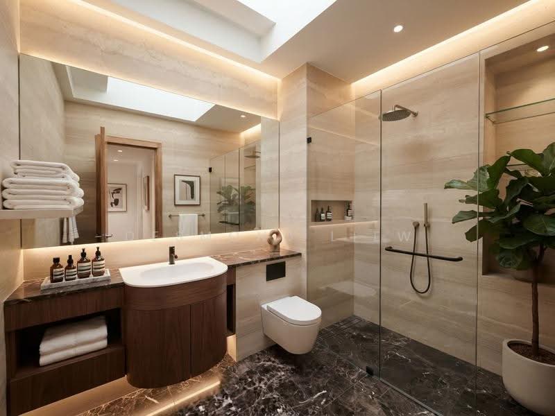 Ewart park, Jalan Ampang, Lim Tai See, Coronation, Namly, Pelangi, Greenleaf, Ewart Park, Holland, Queen Astrid, Bukit Sedap, Maryland, Ming Teck Park, Allamanda, Harum, Sampurna, Leedon, Leedon Ford, Bin Tong, Belmont, Garlick, Maple, Lantana, Lasia, Redwood, L, Tanglin / Holland / Bukit Timah, 6 Bedrooms, 10,000 sqft, Good Class Bungalow For Sale, by Desmond Liew, 500289214 - Bathroom - PropertyGuru.com.sg