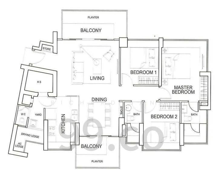 The Regency at Tiong Bahru, 38 Chay Yan Street, Alexandra / Commonwealth, 3 Bedrooms, 1,281 sqft, Condominium For Sale, by Richard Jany, 500289355 - PropertyGuru.com.sg