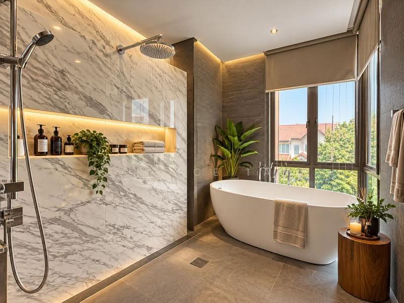 RENOVATED 2.5 STOREY 6 ROOMS ENSUITE | HUGE ENTERTAINMENT BASEMENT, PARK 2 CARS, Siglap road/ upper east coast road/ Kew Drive/ Bedok road, Bedok / Upper East Coast, 6 Bedrooms, 6,500 sqft, Corner Terrace For Sale, by Candice Tan, 500290303 - Bathroom - PropertyGuru.com.sg
