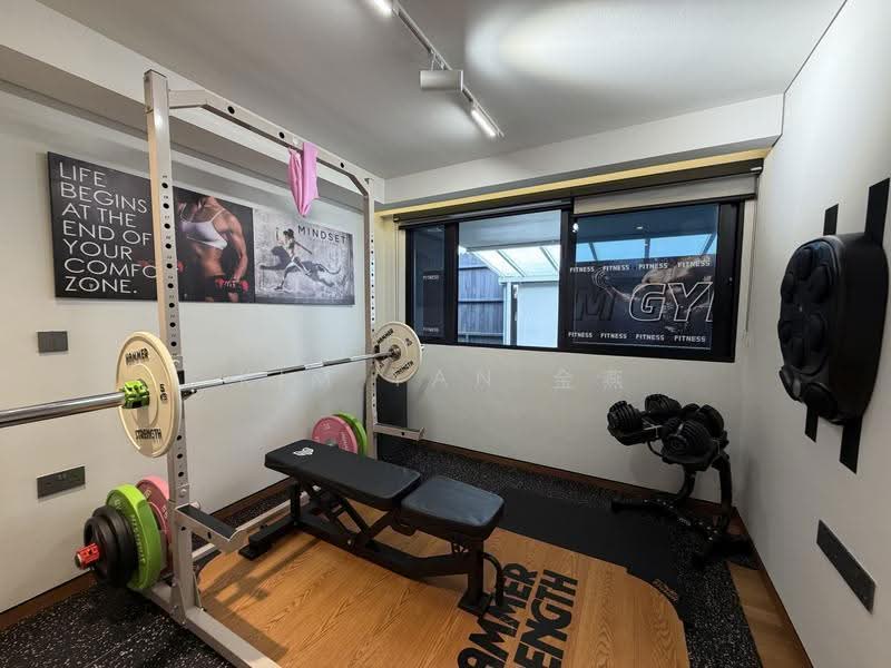 Very New with Lift and Pool, beautifully renovated with high taste!, within 1km to St Nicolas Girls’ school – call 8130 3636 to view now!, Ang Mo Kio / Bishan / Thomson, 6 Bedrooms, 5,700 sqft, Terraced House For Sale, by Kim Yan 金燕, 500290961 - Gym - PropertyGuru.com.sg