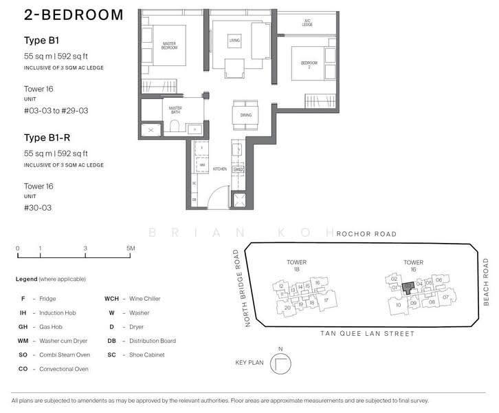 Midtown Modern, 16 Tan Quee Lan Street, Beach Road / Bugis / Rochor, 2 Bedrooms, 592 sqft, Condominium For Sale, by Brian Koh, 500291069 - PropertyGuru.com.sg