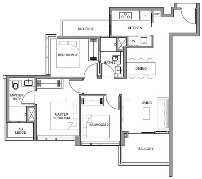 Parc Clematis, 8F Jalan Lempeng, Buona Vista / West Coast / Clementi New Town, 3 Bedrooms, 915 sqft, Condominium For Rent, by Kevin Ho, 500292947 - PropertyGuru.com.sg