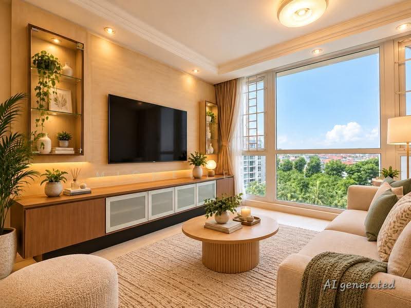Changi Rise Condo, 16 Simei Rise, Pasir Ris / Tampines, 3 Bedrooms, 1,259 sqft, Condominium For Sale, by Michelle Tan, 500293066 - Living Room - PropertyGuru.com.sg