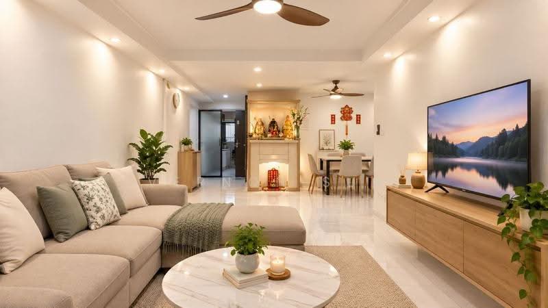 318B Anchorvale Link, 318B Anchorvale Link, Hougang / Punggol / Sengkang, 3 Bedrooms, 1,184 sqft, HDB Flat For Sale, by Vernon Sun, 500294796 - Living Room - PropertyGuru.com.sg